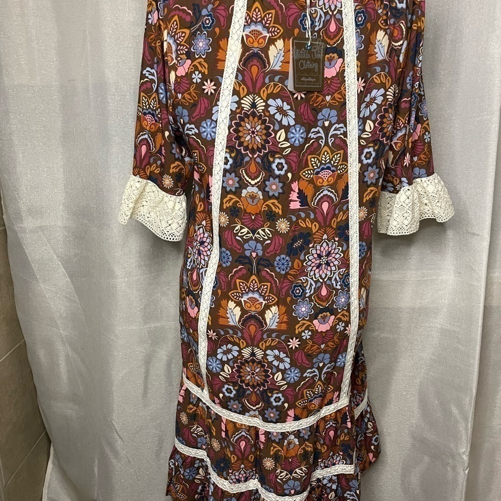 NWT Matilda Jane Intermission Make Believe Floral Lace Ruffle Dress, Large   - Picture 8 of 8